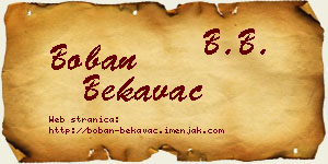 Boban Bekavac vizit kartica